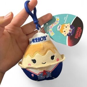 Squishmallows Sailor Plush Keychain - Blue and Cream